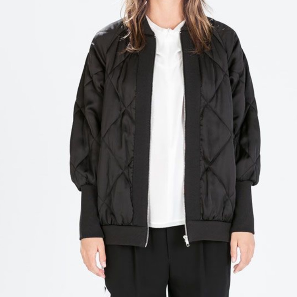 Zara Black Bomber Jacket